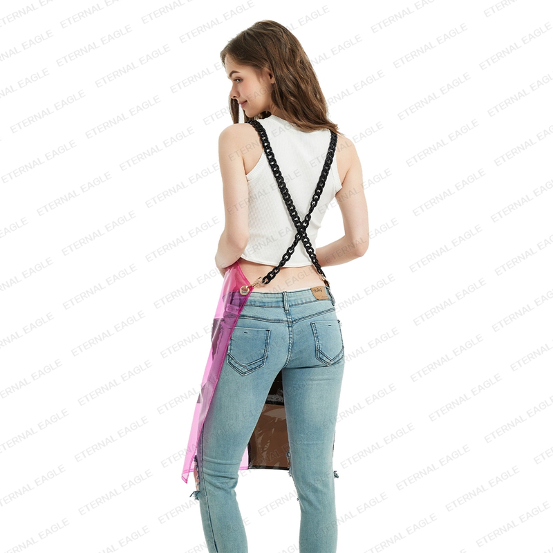 Fashion splice style two colors baber salon tpu hairdresser apron thick transparent waterproof apron for Artist