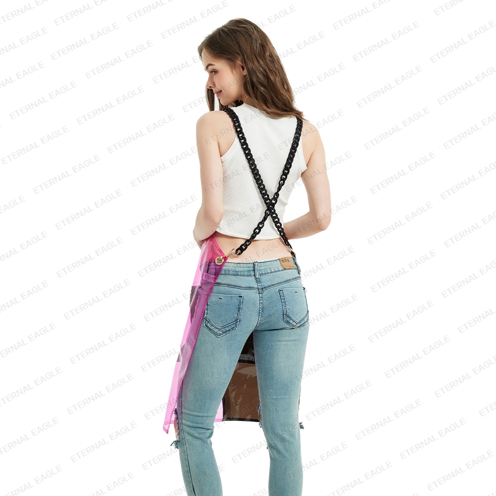 Fashion splice style two colors baber salon tpu hairdresser apron thick transparent waterproof apron for Artist