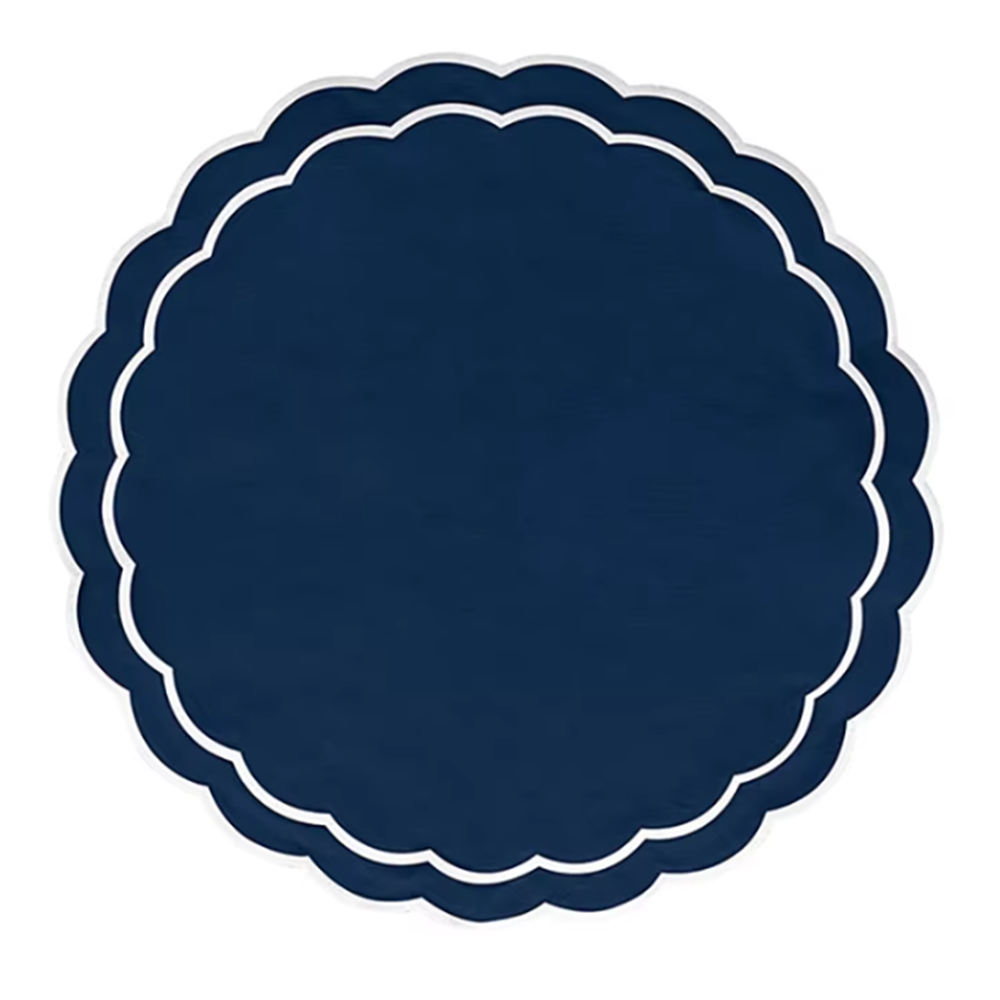 Scalloped Round Cotton Applique Napkin Combine Practicality With Style Exclusively Made Table Decor