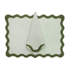 Scalloped Linen Applique Napkin Modern Style Table Decor Exclusively Made Napkin
