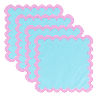 Double-layer Applique Scallopped Napkins 100% Cotton Napkins Table Decorate Washable Napkins For Party