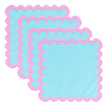 Double-layer Applique Scallopped Napkins 100% Cotton Napkins Table Decorate Washable Napkins For Party