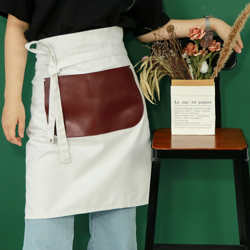 Polyester cotton canvas kitchen cooking cleaning apron for work