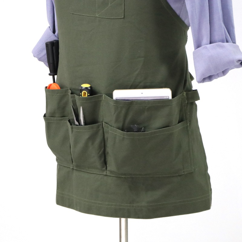 Factory Professional Wholesale Custom Multi-tool Pockets Design Cotton Work Apron