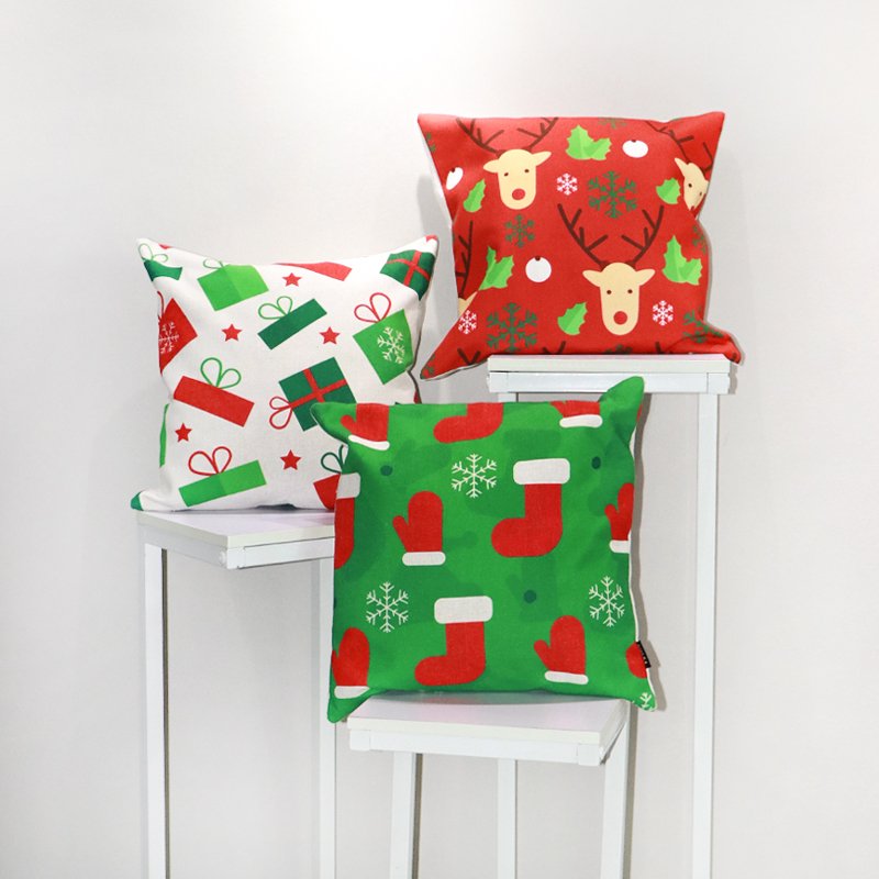 Christmas Cotton Pillowcase for Home Or Banquet Holiday Decoration