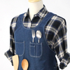 New design vest style denim canvas apron work use mutifunction cotton apron
