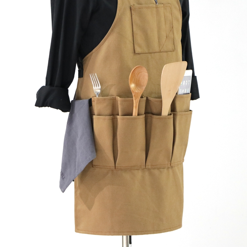 Heavy Industry Protective Wax Canvas Work Apron , Professional Work Apron Design For Men
