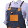 Wear-resistant And Eco Friendly Denim Canvas Apron Kitchen Cooking Apron Wholesale