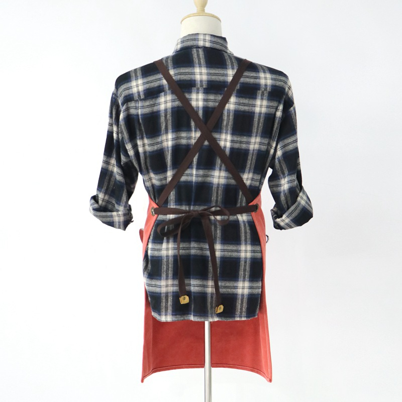 Simple design washed canvas colourful printing industrial gardener apron