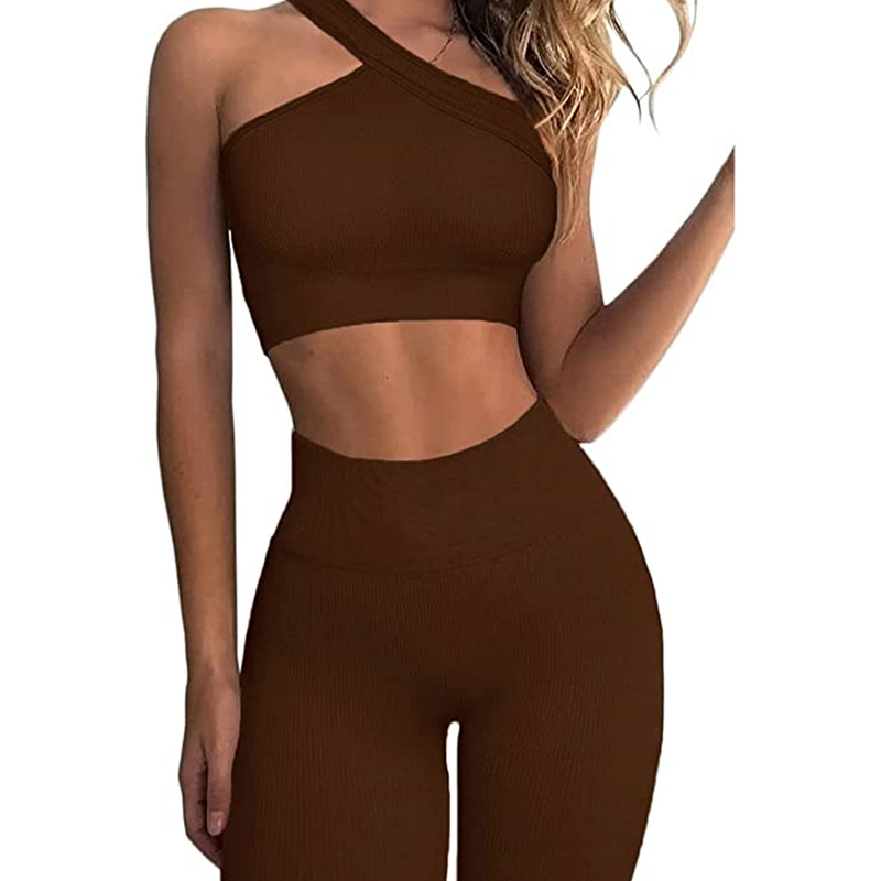 Workout Outfits for Women 2 Piece Seamless Sport Bra High Waist Yoga Leggings Sets