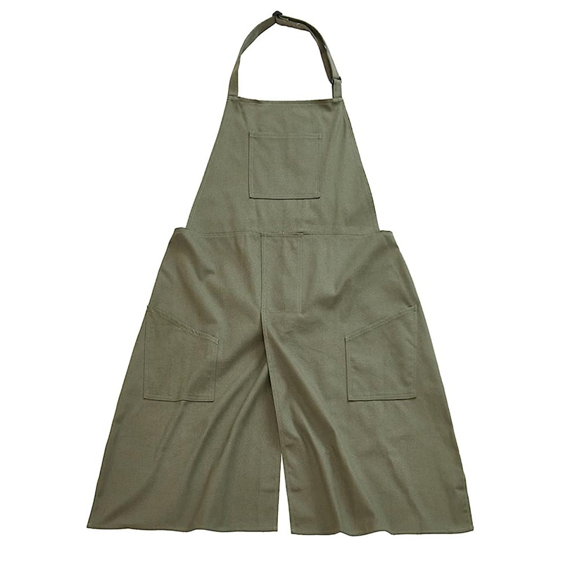 Pottery Apron Split Leg Long Kitchen Art Crafts Painting Apron with 3 Pockets Ceramics Clay Aprons for Women Men