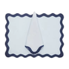 Scalloped Linen Applique Napkin Modern Style Table Decor Exclusively Made Napkin