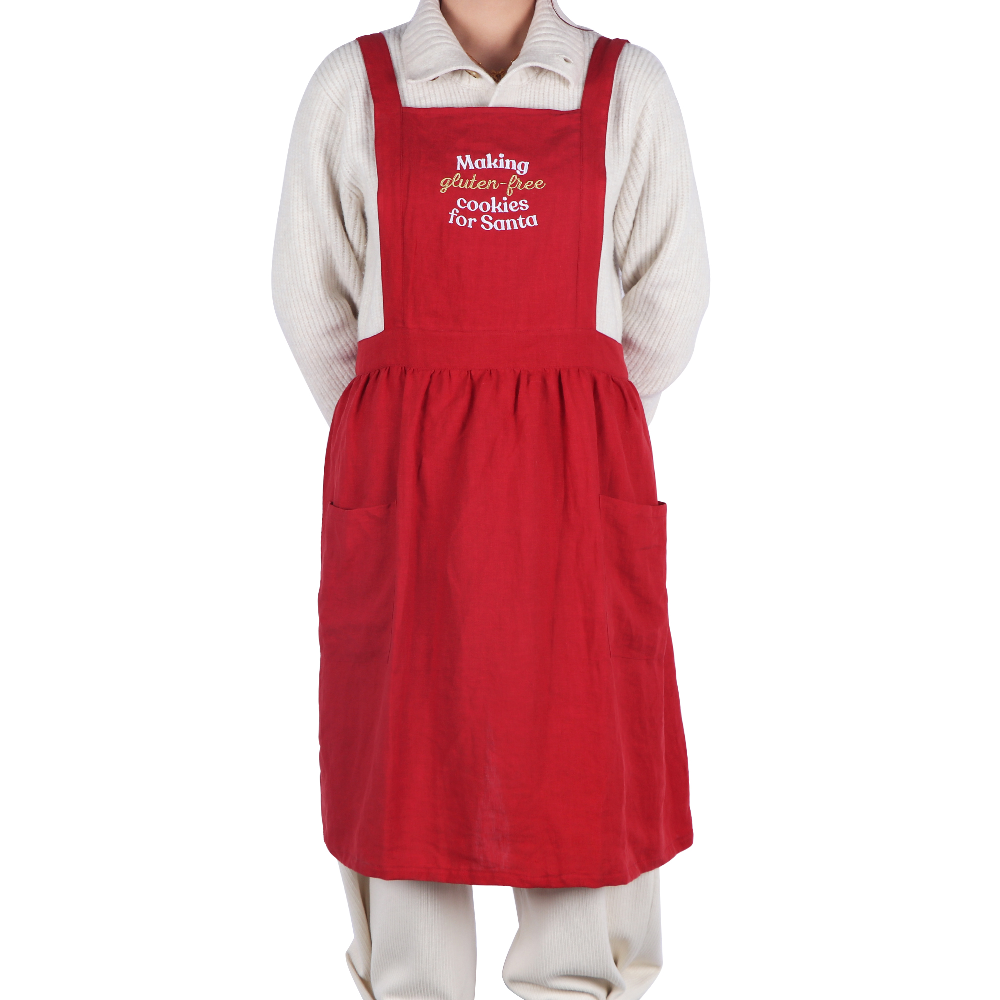 Cotton Linen Parent And Child Apron Cute Baking Apron Adjustable Kitchen Apron for Women And Children