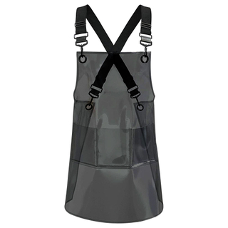 Fashional New Style Popular Tpu Transparent Waterproof Barber's Apron with Customized Ribbon