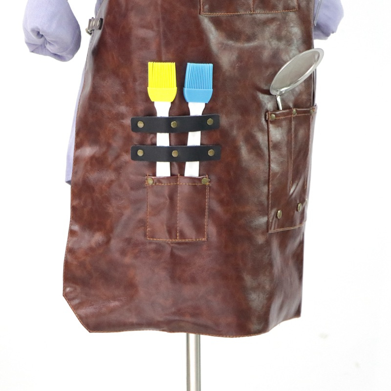 Multifunction High Quality Waterproof Fabric Pu Leather Bbq Apron for Men