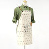Factory Wholesale White Polka Dot Cotton Canvas Apron , Kitchen Cooking And Cleaning Work Apron