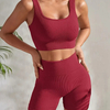 Wholesale Knitting Fitness Yoga Wear Set Sports Gym Activewear Women's Workout Seamless Scrunch Clothing Sets
