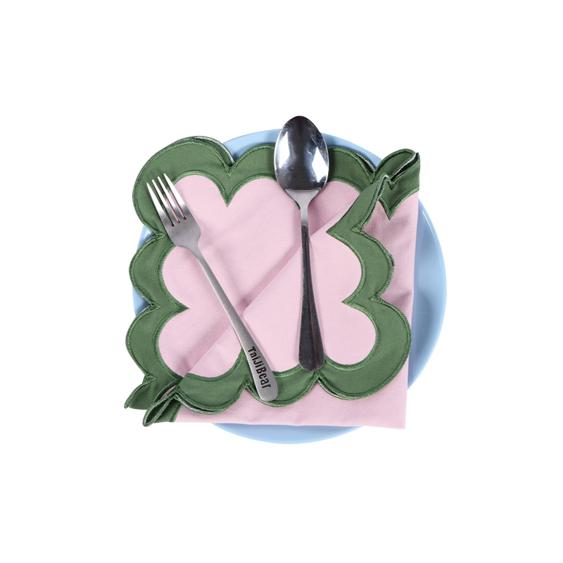 Double-layer Applique Scallopped Napkins 100% Cotton Napkins Table Decorate Washable Napkins For Party