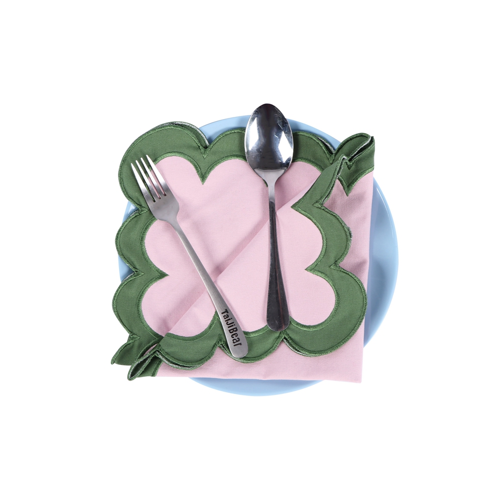 Double-layer Applique Scallopped Napkins 100% Cotton Napkins Table Decorate Washable Napkins For Party