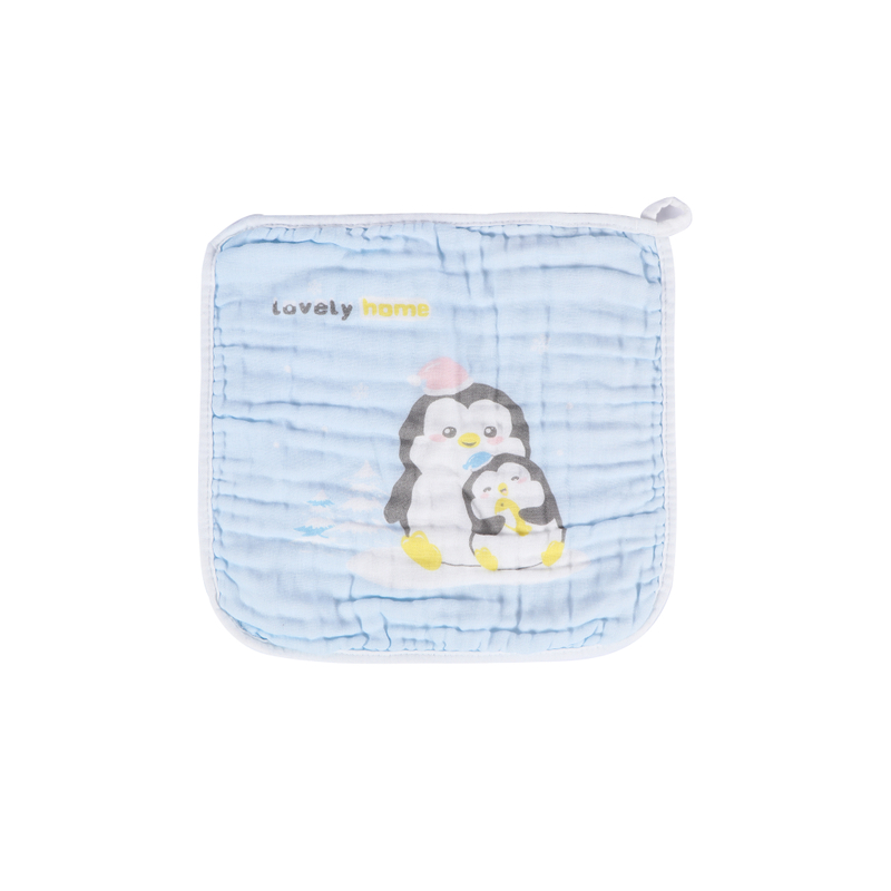 Custom Cartoon Logo Design Cotton Yarn Bib Set for Children Durable Soft Cotton Sweat Scarves 