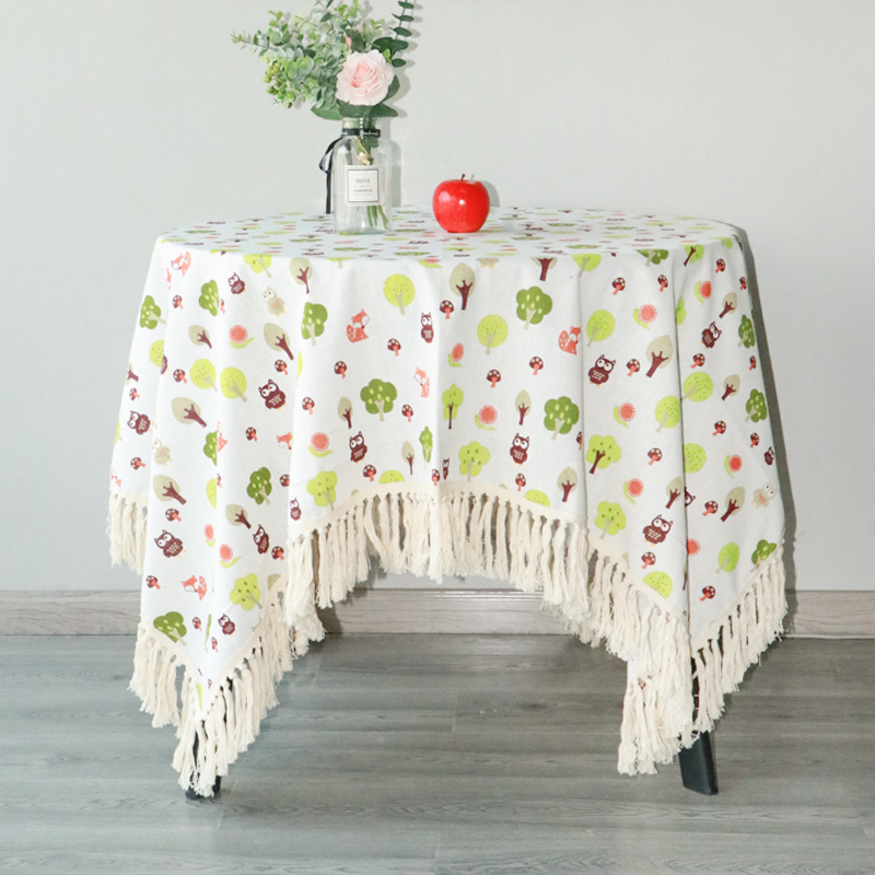 High quality customized logo printing custom kitchen five piece suit include aprons, tablecloth, napkins, placemat