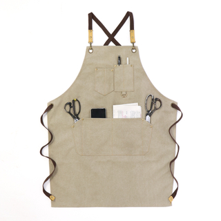Factory logo printing custom 16oz polyester cotton apron for work