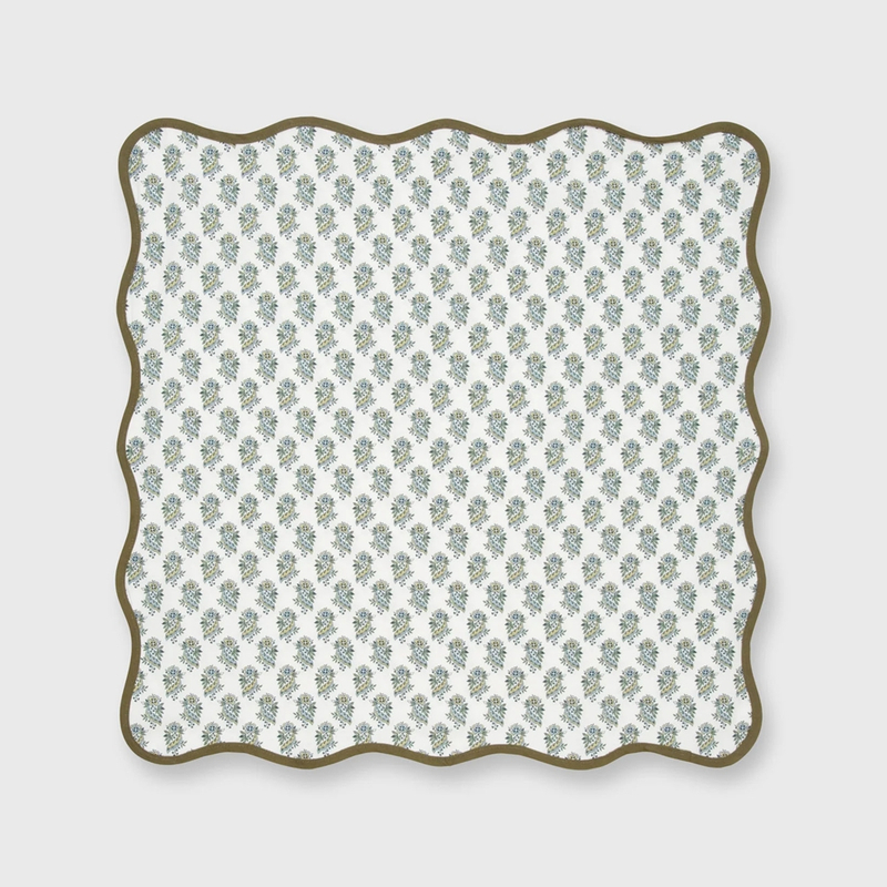 High Quality Scallop Edge Napkins Stone Washed 100% Natural Color Flax linen Table Napkins