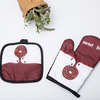 Factory Direct Sales Kitchen Special Thick Insulation Anti-scald High Temperature Baking Oven Mitt with Pot Holder