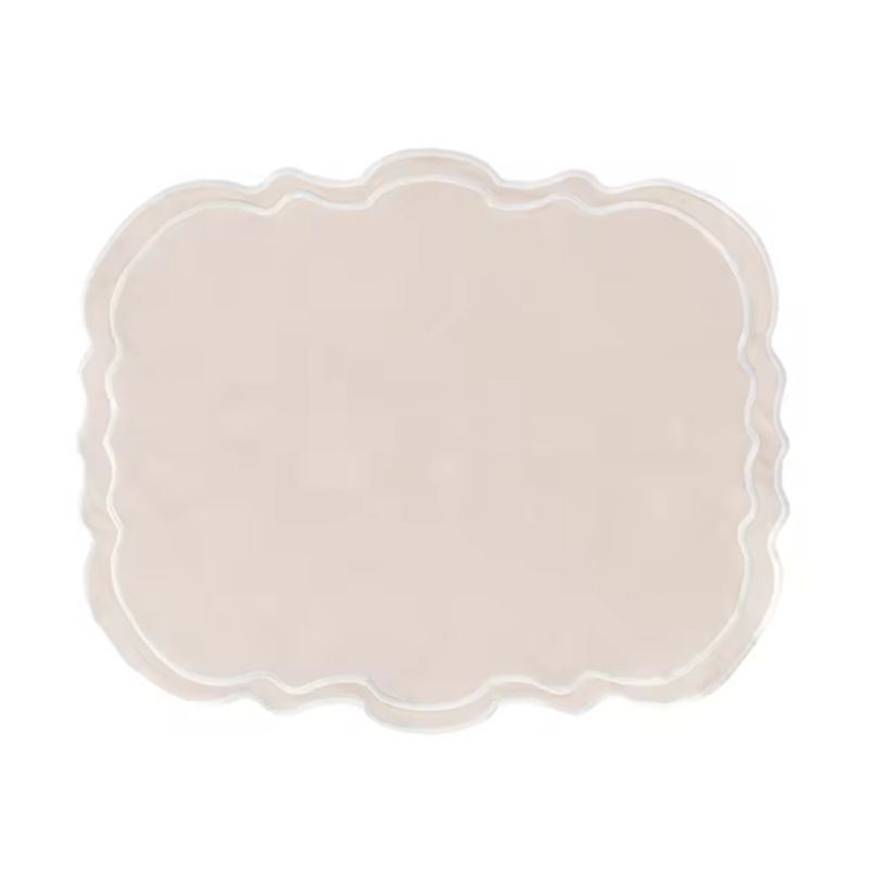 Scalloped Rectangular Linen Applique Placemat Fashion vintage Table Decor Exquisite Mats For Party