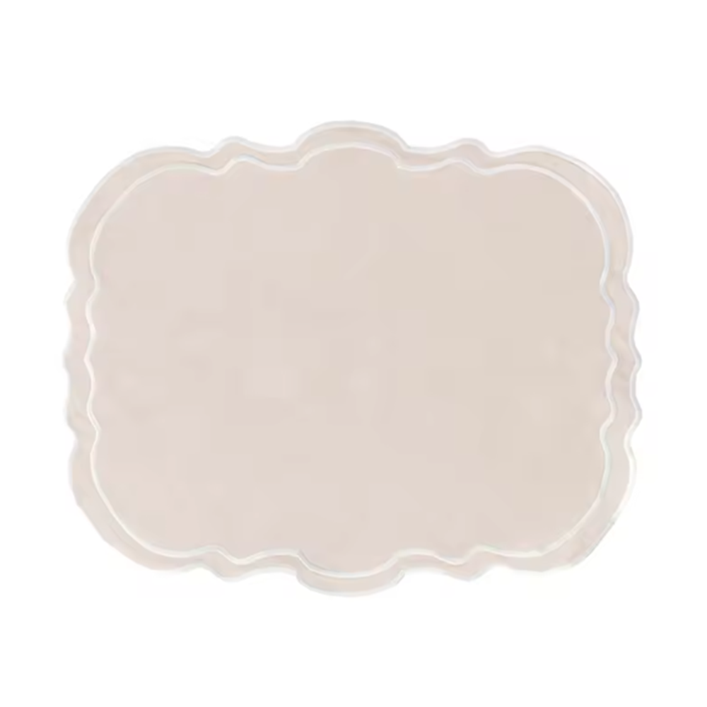 Scalloped Rectangular Linen Applique Placemat Fashion vintage Table Decor Exquisite Mats For Party