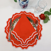 100% Linen Special-shaped Napkin Applique Napkin Modern Style Christmas Napkins Table Festival Decor