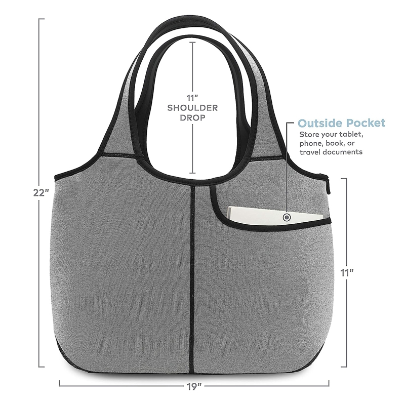 Women's Soft Tote Shoulder Bag Neoprene Handbag Laptop Computer Travel Bag Purse