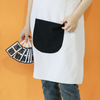 White Polyester Cotton Cat Cartoon Long Cotton Apron Kitchen Cooking Apron for Women And Men