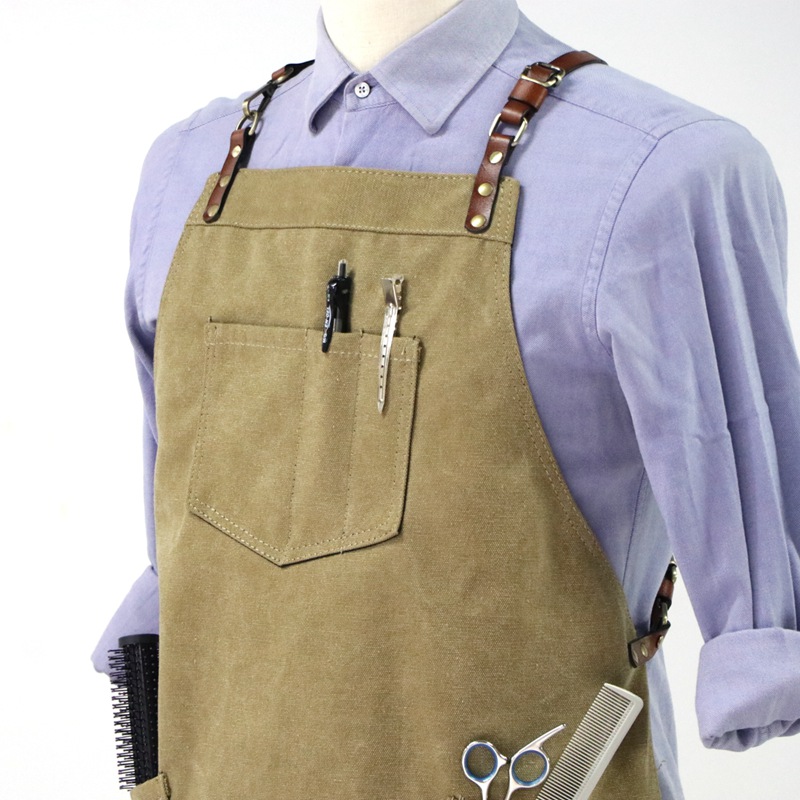 New Style Design Profession Barber Work Apron Eco Friendly Breathable Cotton Work Apron