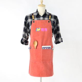 Simple design washed canvas colourful printing industrial gardener apron