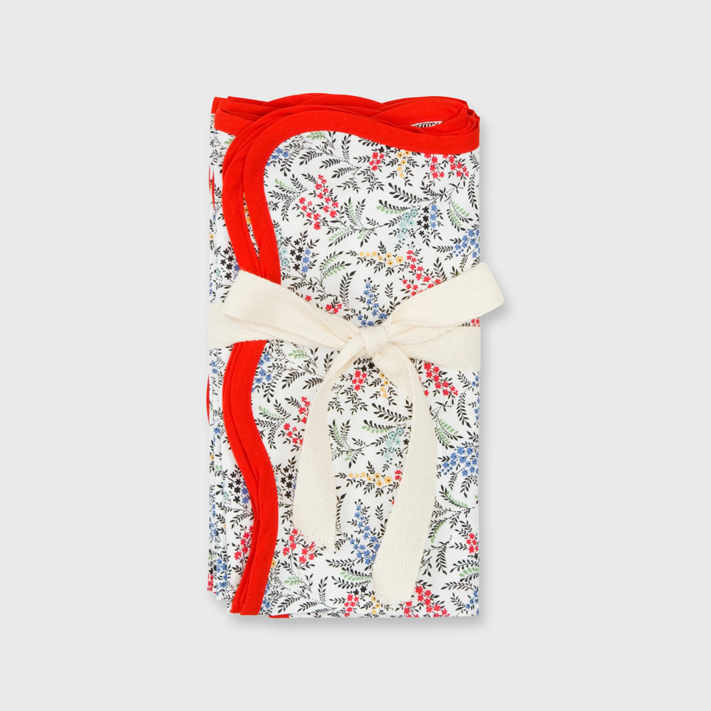 High Quality Scallop Edge Napkins Stone Washed 100% Natural Color Flax linen Table Napkins