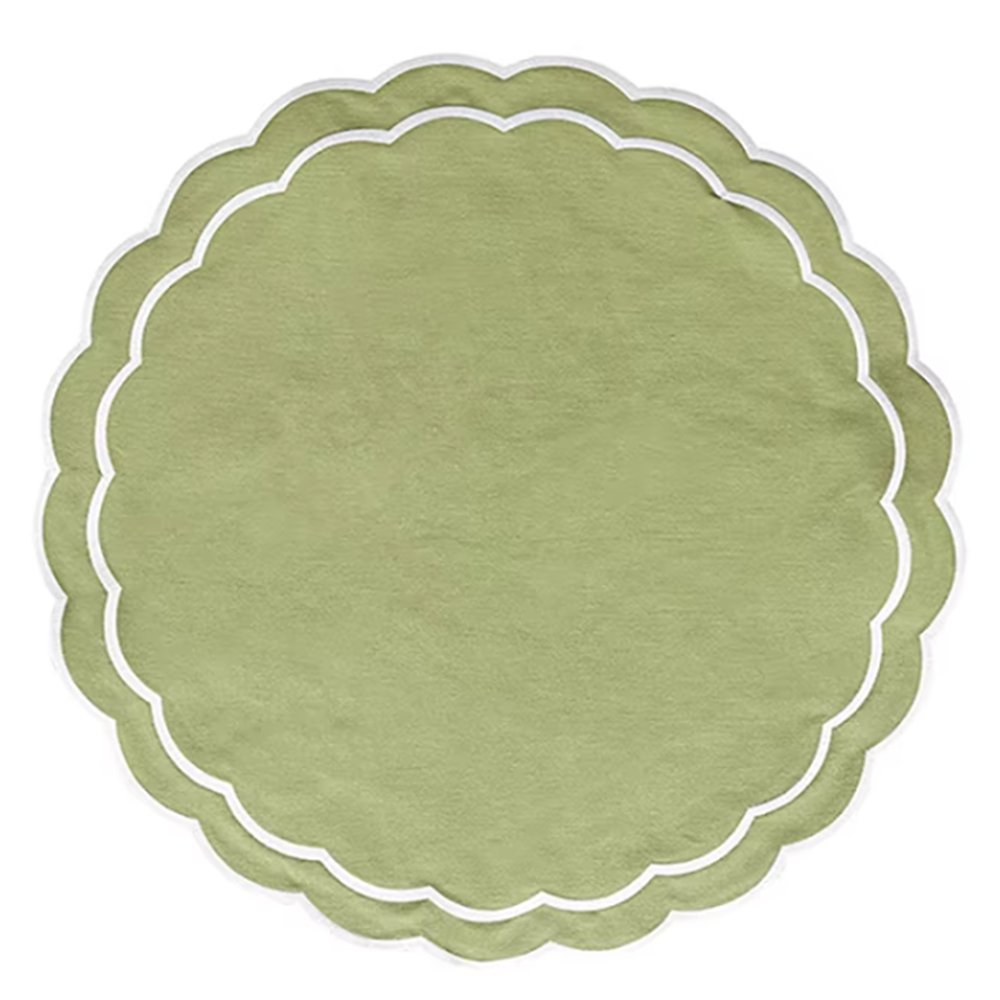 Scalloped Round Cotton Applique Napkin Combine Practicality With Style Exclusively Made Table Decor