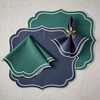Scalloped Rectangular Linen Applique Placemat Fashion vintage Table Decor Exquisite Mats For Party