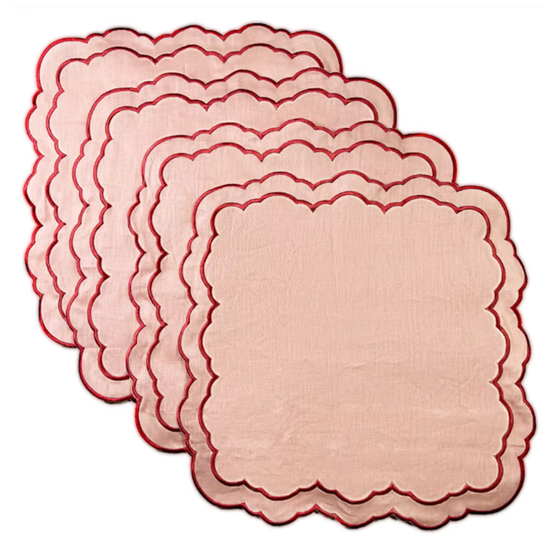 100% Linen Special-shaped Napkin Applique Napkin Modern Style Table Decor Exclusively Made Napkin