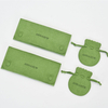 Wholesale Green Microfiber Jewelry Pouch Fashional Custom Logo Jewelry Packaging with Different Style 