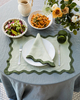 Top quality high end unique design exquisite 100% linen scalloped cloth napkins for restaurant 