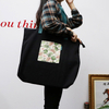 Extra large capacity thick durable eco friendly breathable fashion cotton canvas tote bag with floral printing