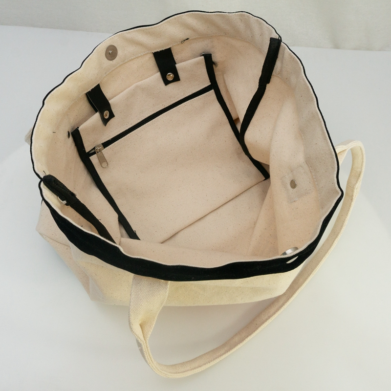 Logo printed custom canvas tote bag natural eco friendly cotton shopping bag promotion