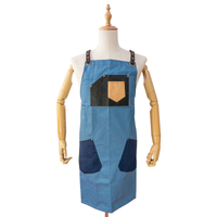 Fashion design geometric mosaic blue home canvas apron