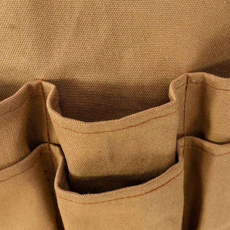 New Design polyester cotton shoulder pad multi-pocket storage tool outdoor waxed canvas apron