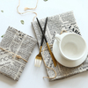 Retro Nordic cotton and hemp newspaper art napkin eat mat wholesale