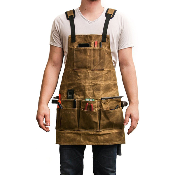 Heavy-duty-waxed-canvas-tool-apron-with
