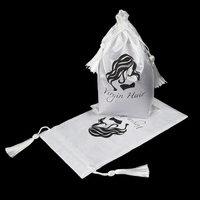 Bulk factory promotional logo silk printing soft and smooth satin bag for wig package