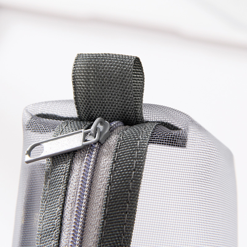 Simple transparent test special student large capacity square nylon mesh pencil bag