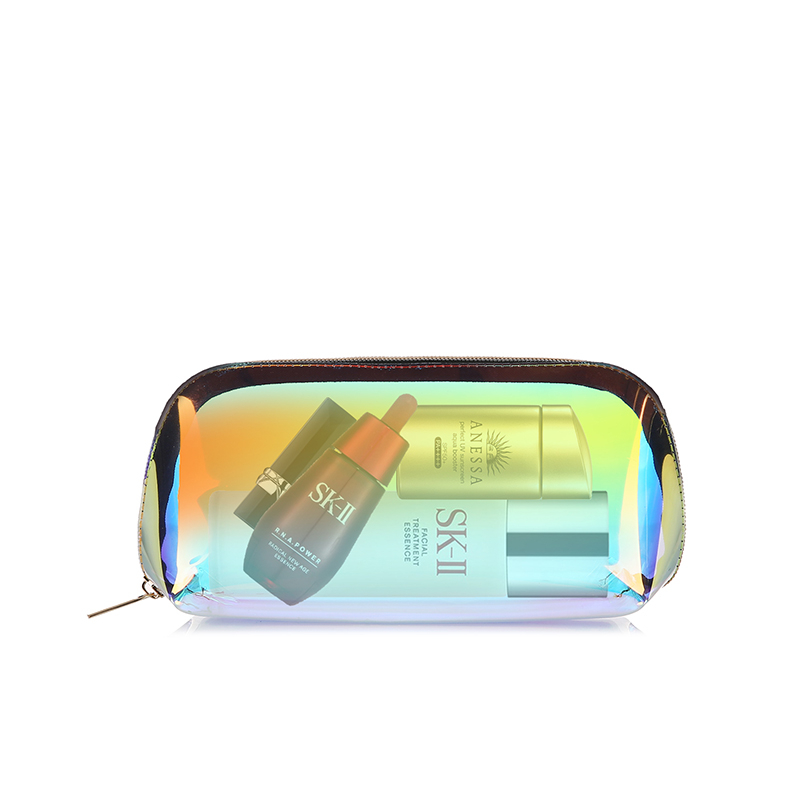 Laser transparent PVC cosmetic bag female portable large capacity ins fashion pvc zipper bag